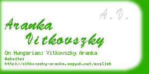 aranka vitkovszky business card